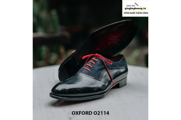 Giày da nam cao cấp phối da nhung Oxford O2114 003