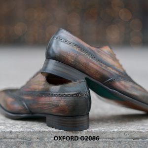 Giày tây nam đục lỗ chữ W siêu đẹp Oxford O2086 004
