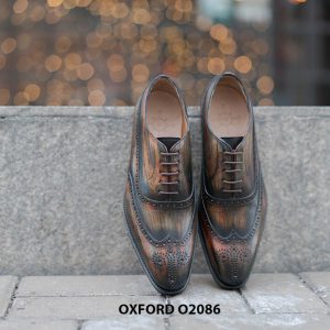 Giày tây nam đục lỗ chữ W siêu đẹp Oxford O2086 001