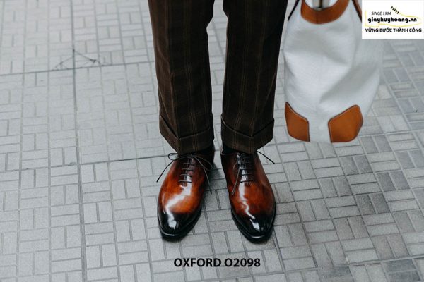 Giày tây nam da trơn đánh màu Patina Oxford O2098 001