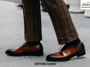 Giày tây nam da trơn đánh màu Patina Oxford O2098 004