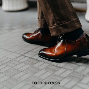 Giày tây nam da trơn đánh màu Patina Oxford O2098 003