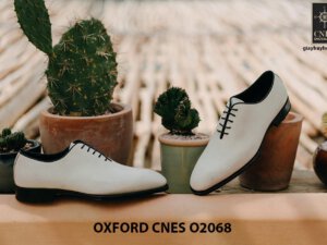 Giày da nam màu trắng cao cấp Oxford CNES O2068 006