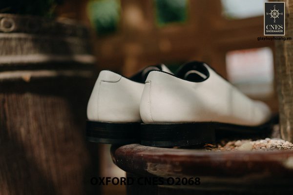 Giày da nam màu trắng cao cấp Oxford CNES O2068 004