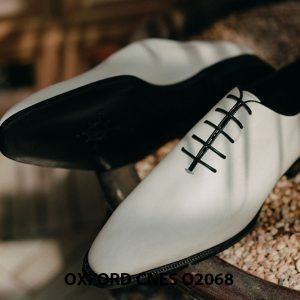 Giày da nam màu trắng cao cấp Oxford CNES O2068 003