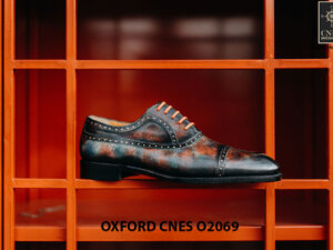 Giày tây nam đánh Patina 7 sắc màu Oxford O2069 002