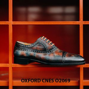 Giày tây nam đánh Patina 7 sắc màu Oxford O2069 002