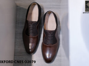 Giày da nam cao cấp phối nhung Oxford O2078 001