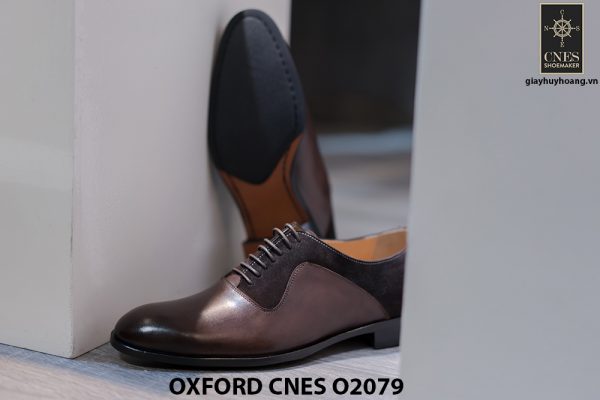 Giày da nam cao cấp phối nhung Oxford O2078 005