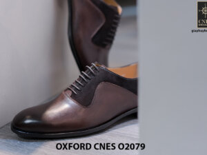 Giày da nam cao cấp phối nhung Oxford O2078 004