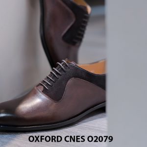 Giày da nam cao cấp phối nhung Oxford O2078 004