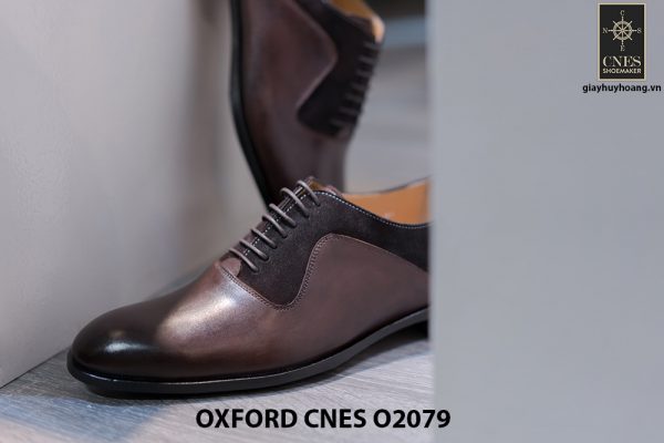 Giày da nam cao cấp phối nhung Oxford O2078 004