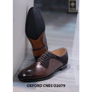 Giày da nam cao cấp phối nhung Oxford O2078 002