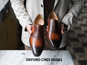 Giày tây nam mũi trơn không hoạ tiết Oxford O2082 004