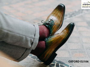 Giày da nam 7 màu đánh Patina Oxford O2106 001