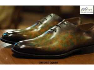 Giày tây nam đánh patina nghệ thuật Oxford O2088 001