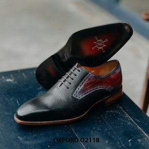 Giày da nam phong cách từ da bê hột Oxford O2118 004