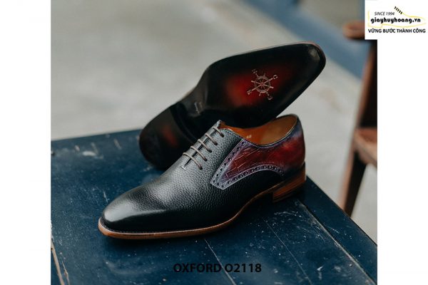 Giày da nam phong cách từ da bê hột Oxford O2118 004