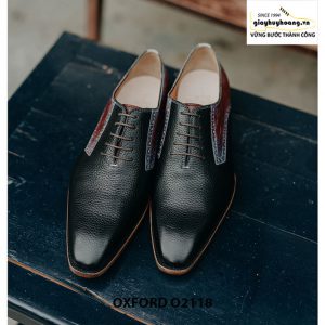Giày da nam phong cách từ da bê hột Oxford O2118 001