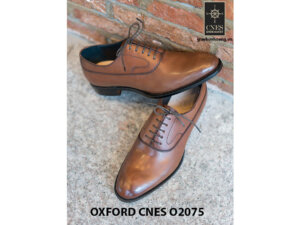 Giày da nam mũi trơn bóng Oxford O2075 003