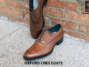 Giày da nam mũi trơn bóng Oxford O2075 002
