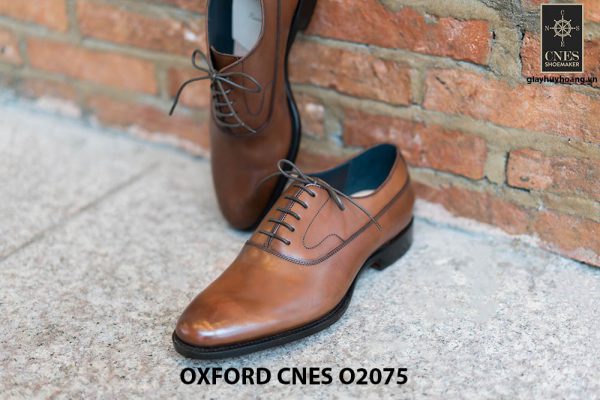 Giày da nam mũi trơn bóng Oxford O2075 002