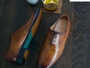 Giày buộc dây nam đánh patina cọ quét Oxford O2089 004