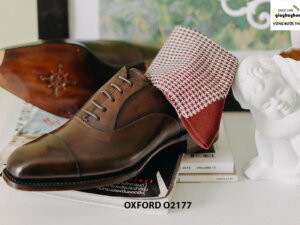 Giày tây nam thiết kế may chỉ trong Oxford O2177 004