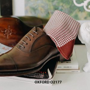Giày tây nam thiết kế may chỉ trong Oxford O2177 004