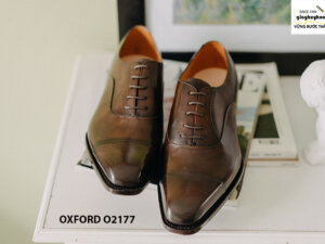Giày tây nam thiết kế may chỉ trong Oxford O2177 001