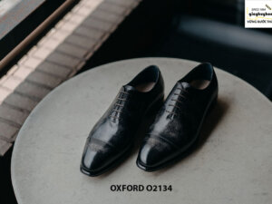Giày tây nam thủ công da bê mịn đẹp Oxford O2134 001