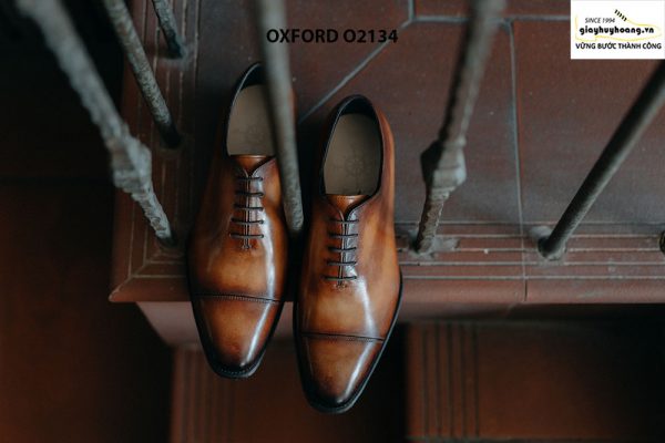 Giày tây nam thủ công da bê mịn đẹp Oxford O2134 003