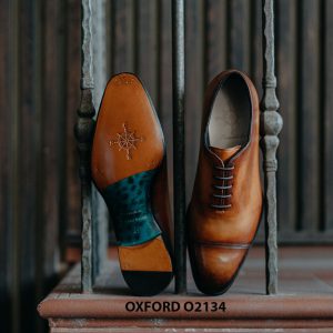 Giày tây nam thủ công da bê mịn đẹp Oxford O2134 002