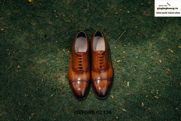 Giày tây nam được đánh màu thủ công Oxford O2136 008