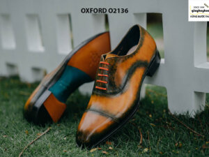 Giày tây nam được đánh màu thủ công Oxford O2136 006
