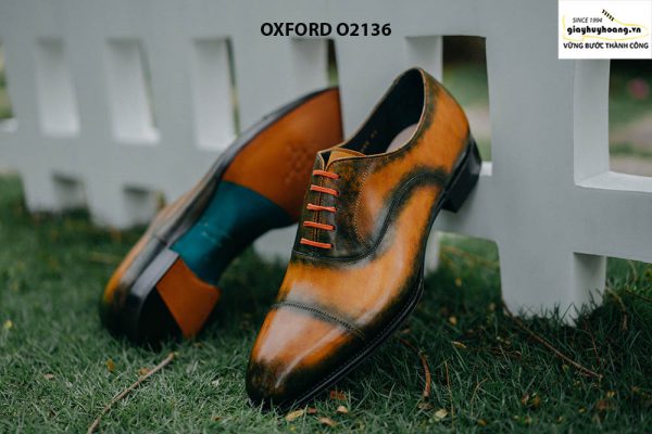 Giày tây nam được đánh màu thủ công Oxford O2136 006