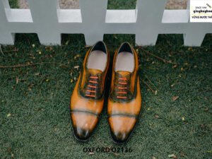 Giày tây nam được đánh màu thủ công Oxford O2136 004