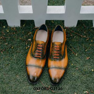 Giày tây nam được đánh màu thủ công Oxford O2136 004