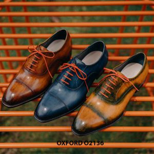 Giày tây nam được đánh màu thủ công Oxford O2136 001