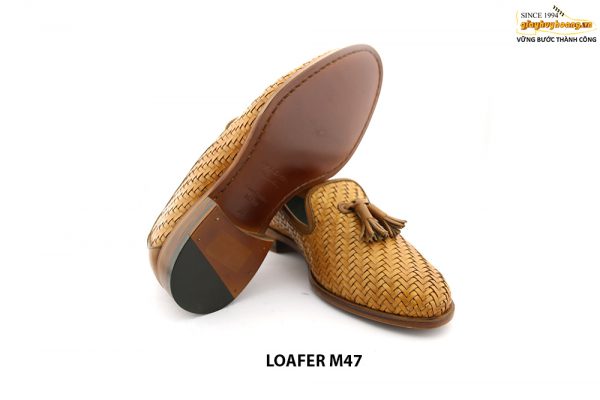 [Outlet Size 41+39+43] Giày lười nam da đan thoáng mát Loafer M47 004
