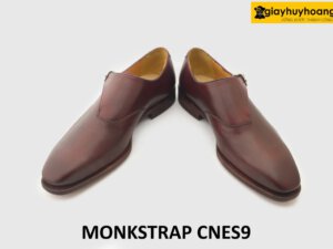 [Outlet Size 41.42] Giày da nam đỏ đô đế da bò Monkstrap CNS9 004