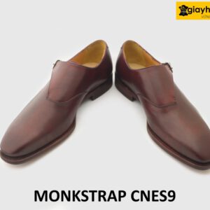 [Outlet Size 41.42] Giày da nam đỏ đô đế da bò Monkstrap CNS9 004