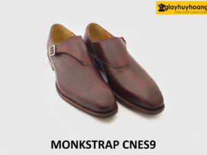 [Outlet Size 41.42] Giày da nam đỏ đô đế da bò Monkstrap CNS9 003