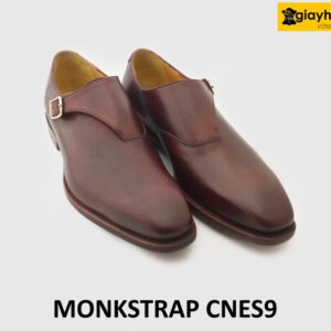 [Outlet Size 41.42] Giày da nam đỏ đô đế da bò Monkstrap CNS9 003