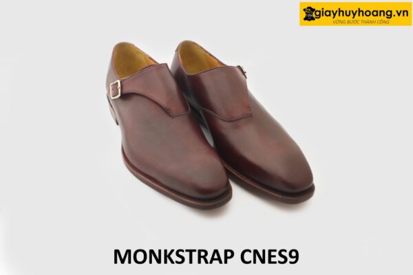 [Outlet Size 41.42] Giày da nam đỏ đô đế da bò Monkstrap CNS9 003