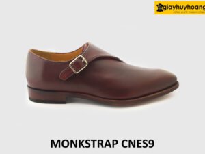 [Outlet Size 41.42] Giày da nam đỏ đô đế da bò Monkstrap CNS9 001