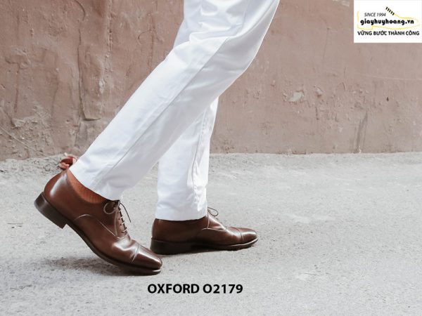 Giày tây nam cổ điển màu nâu Oxford O2179 001