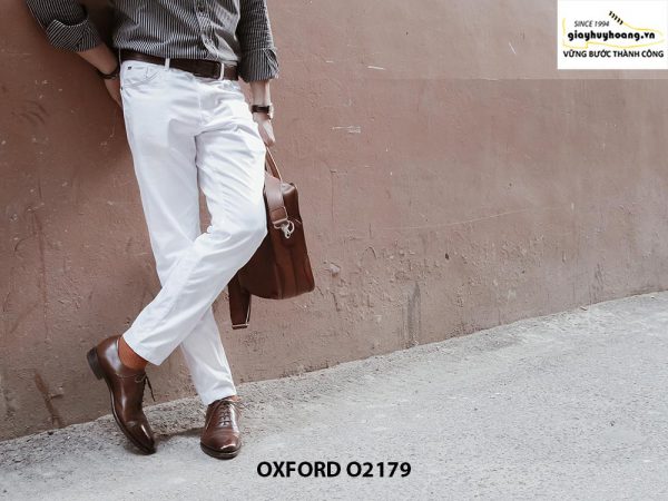 Giày tây nam cổ điển màu nâu Oxford O2179 003