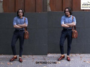 Giày da nam đục lỗ thủ công Oxford O2180 001