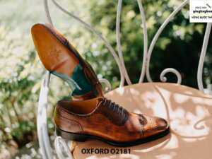 Giày da nam captoe sáng tạo Oxford O2181 006